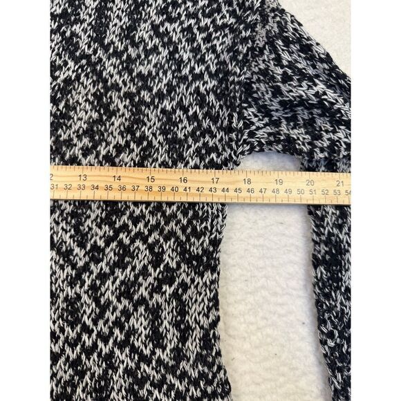 Eileen Fisher Womens Open Knit V Neck Sweater Black White USA Size Small - Picture 4 of 7